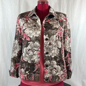 NWT Chico’s Size 2 Shaded Carlyn Jacket + Microfeel Simplicity Pink Tank